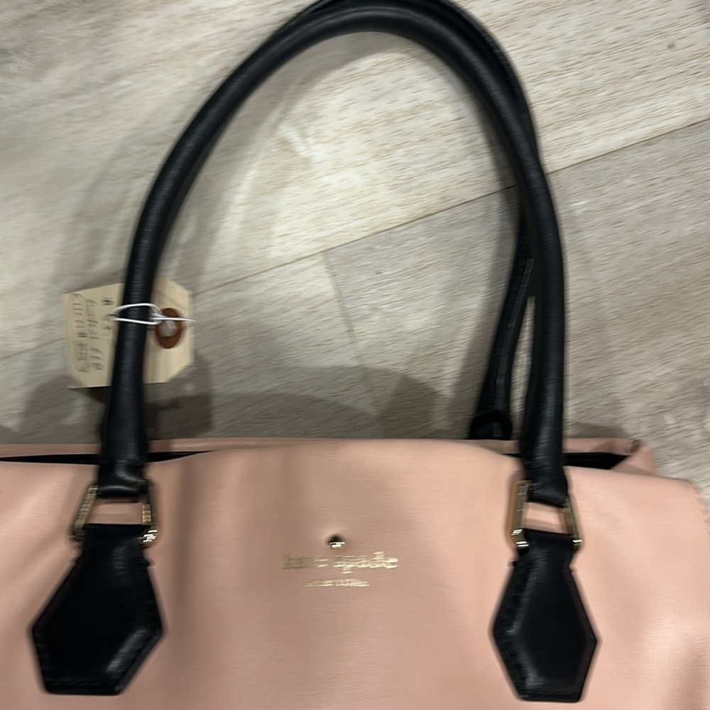 Kate Spade pink soft hobo bag, inside off-white and black bowties good used con. - Picture 4 of 8